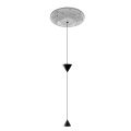 Lámpara Suspendida de Diseño en Yeso Blanco y Aluminio Negro 2 Conos - Tesera
