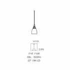 Lámpara Suspendida de Diseño en Metal y Vidrio Transparente Made in Italy - Clizia Viadurini