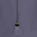 Lámpara Suspendida de Diseño en Metal y Vidrio Transparente Made in Italy - Clizia