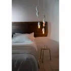 Lámpara colgante de cerámica blanca mate con ardilla y bellota - Ardilla Viadurini