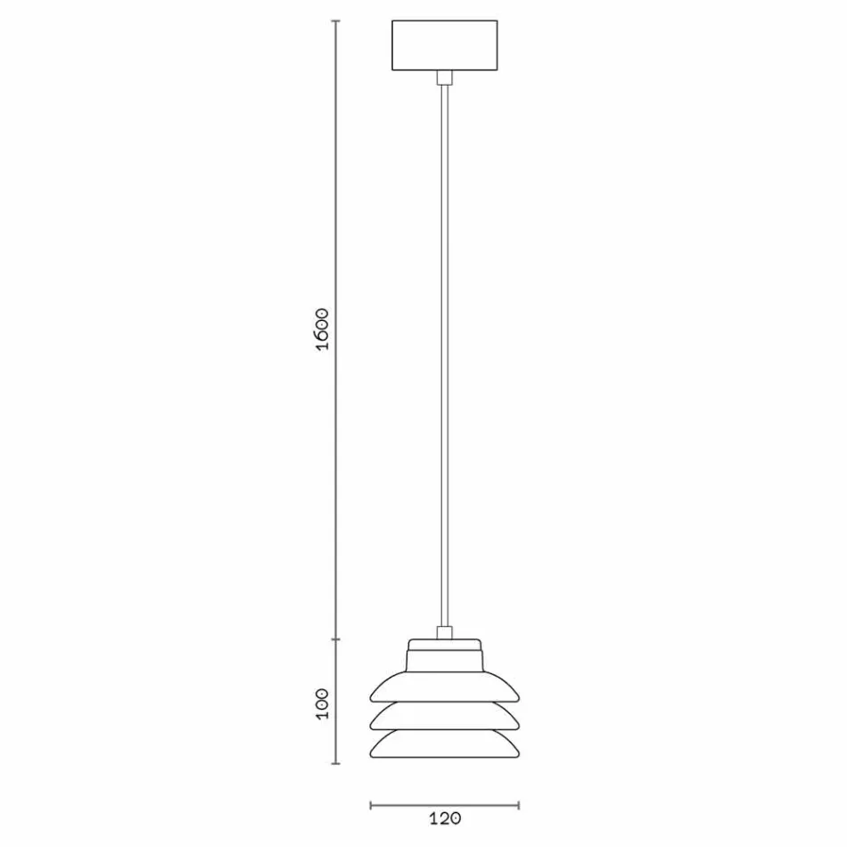 Lámpara de suspensión en cerámica y aluminio moderno fabricada en Italia Asia. Viadurini