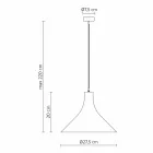 Lámpara de suspensión en gres antracita e interior blanco de diseño moderno - Edmondo Viadurini