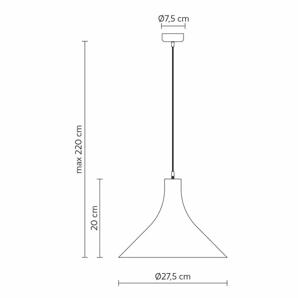Lámpara de suspensión en gres antracita e interior blanco de diseño moderno - Edmondo Viadurini