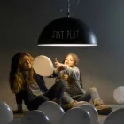 Lámpara de suspensión en resina In-es.artdesign Half Moon Modern pizarra Viadurini