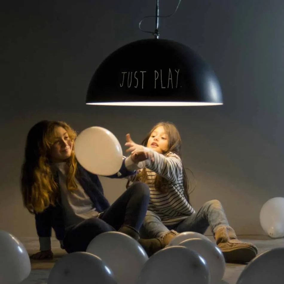 Lámpara de suspensión en resina In-es.artdesign Half Moon Modern pizarra Viadurini