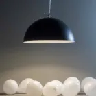 Lámpara de suspensión en resina In-es.artdesign Half Moon Modern pizarra Viadurini