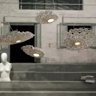 Lámpara Suspendida en Tecnopolímero Diseño Blanco o Dorado 2 Dimensiones - Catedral Viadurini