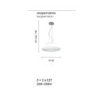 Lámpara colgante de vidrio blanco soplado y metal cromado - Illumina Viadurini