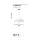 Lámpara colgante de vidrio blanco soplado y metal cromado - Illumina Viadurini