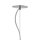 Lámpara colgante de cristal veneciano y metal cromado, fabricada en Italia - Calima Viadurini