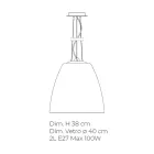 Lámpara colgante de vidrio veneciano soplado a mano - Flora Viadurini