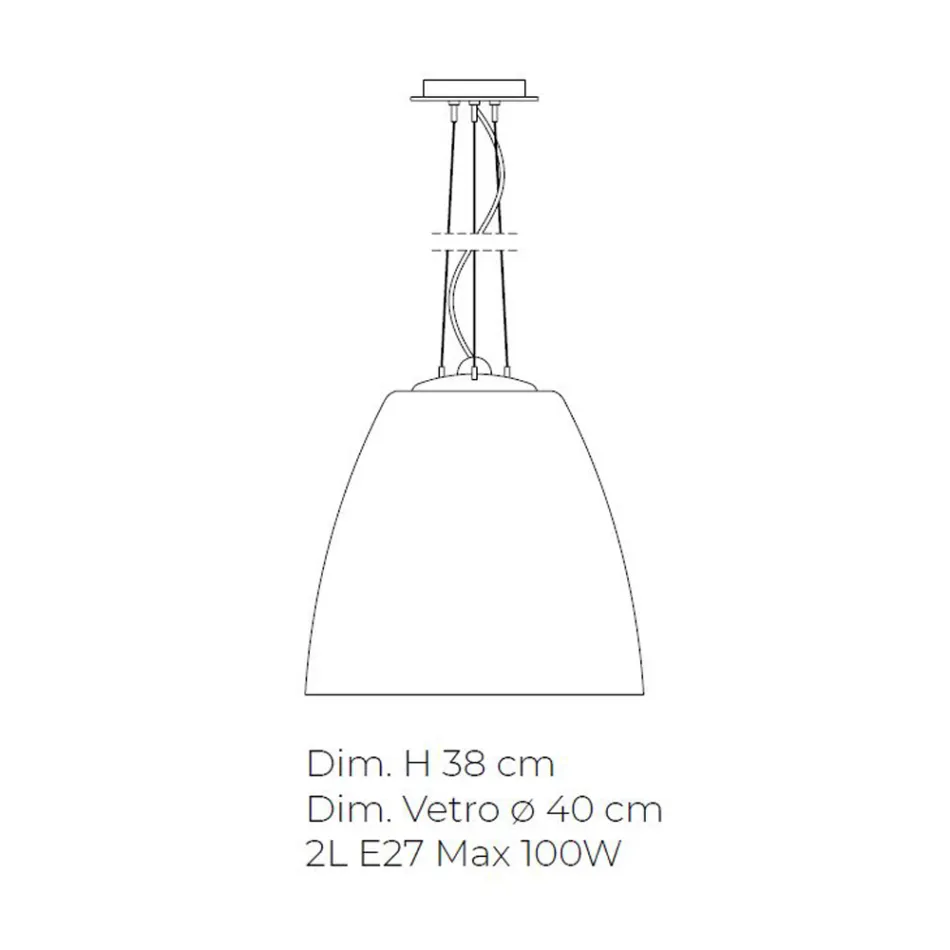 Lámpara colgante de vidrio veneciano soplado a mano - Flora Viadurini