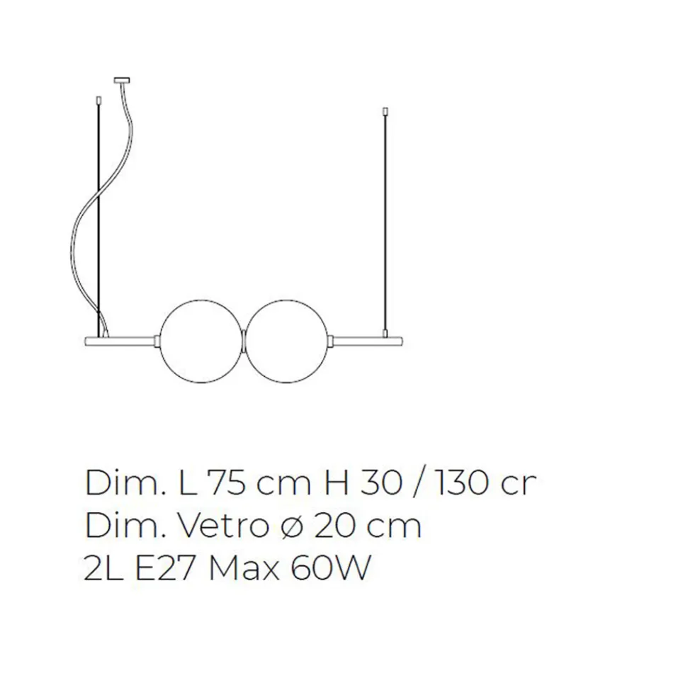 Lámpara colgante de vidrio veneciano soplado a mano - Jupiter Viadurini