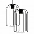 Lámpara colgante moderna con estructura de alambre metálico Made in Italy - Cage