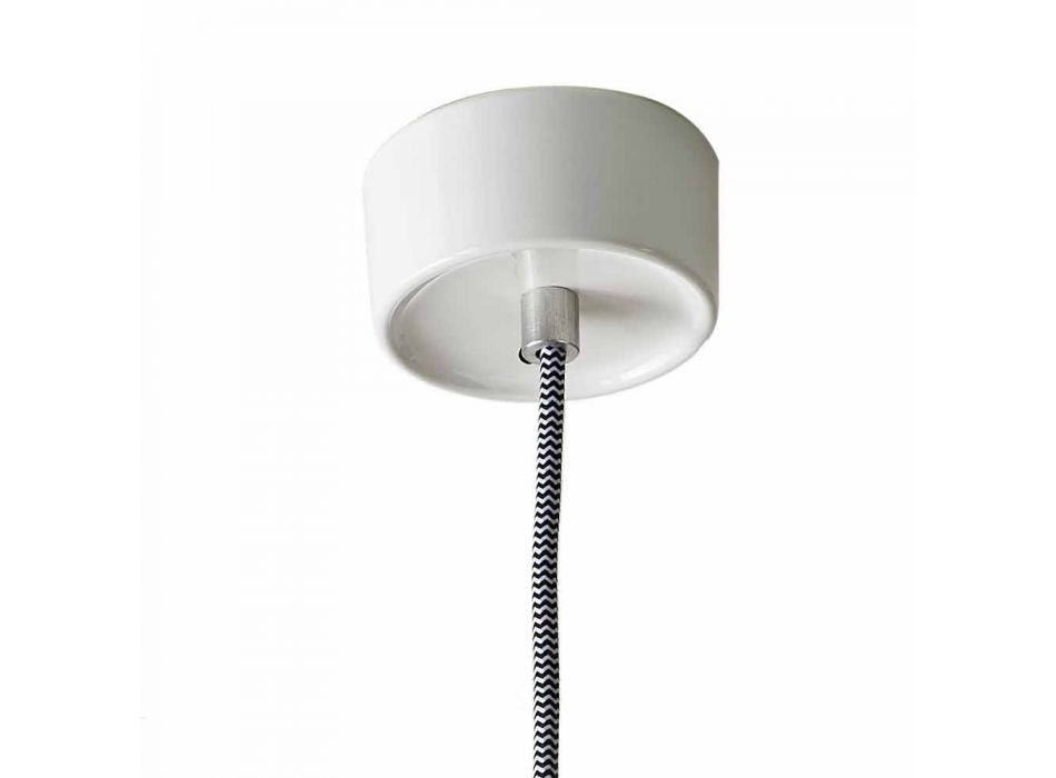 Lámpara suspendida moderna en cerámica y aluminio fabricada en Italia Asia. Viadurini