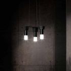 Lámpara colgante moderna en metal negro mate y plexiglás Made in Italy - Dalbo Viadurini