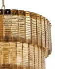 Lámpara de suspensión moderna en vidrio artesanal de lujo Made in Italy - Valadier Viadurini