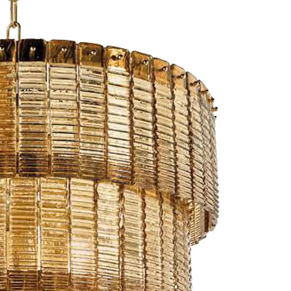 Lámpara de suspensión moderna en vidrio artesanal de lujo Made in Italy - Valadier Viadurini