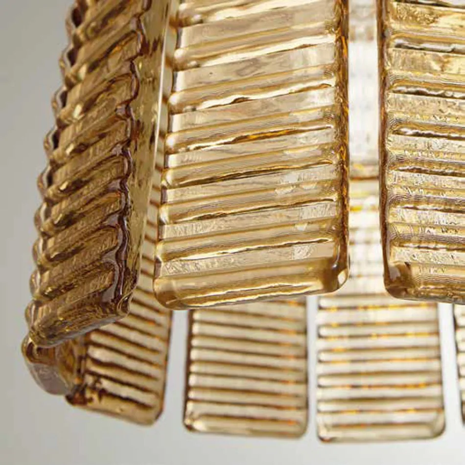 Lámpara de suspensión moderna en vidrio artesanal de lujo Made in Italy - Valadier Viadurini