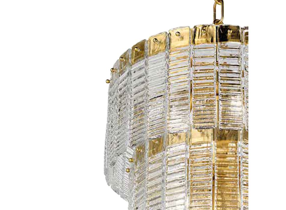 Lámpara de suspensión moderna en vidrio artesanal de lujo Made in Italy - Valadier Viadurini