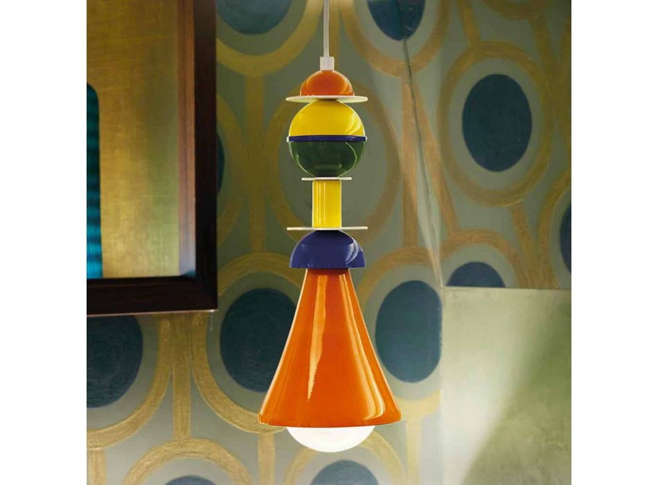 Lámpara colgante multicolor Slide Otello Colgante de aluminio hecho en Italia Viadurini