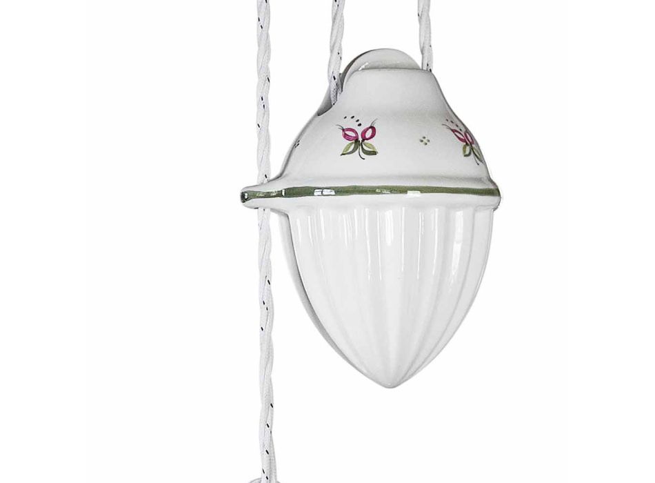 Lámpara colgante Ups and Down de cerámica ondulada decorada a mano - Belluno Viadurini