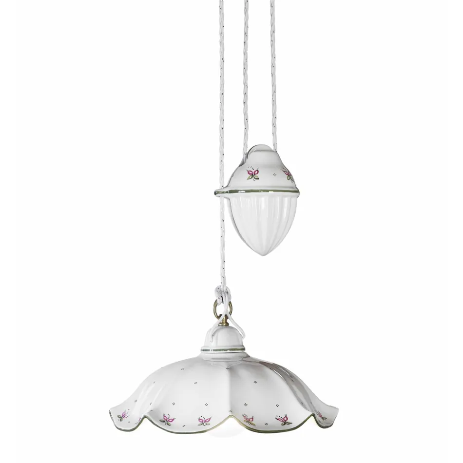 Lámpara colgante Ups and Down de cerámica ondulada decorada a mano - Belluno Viadurini