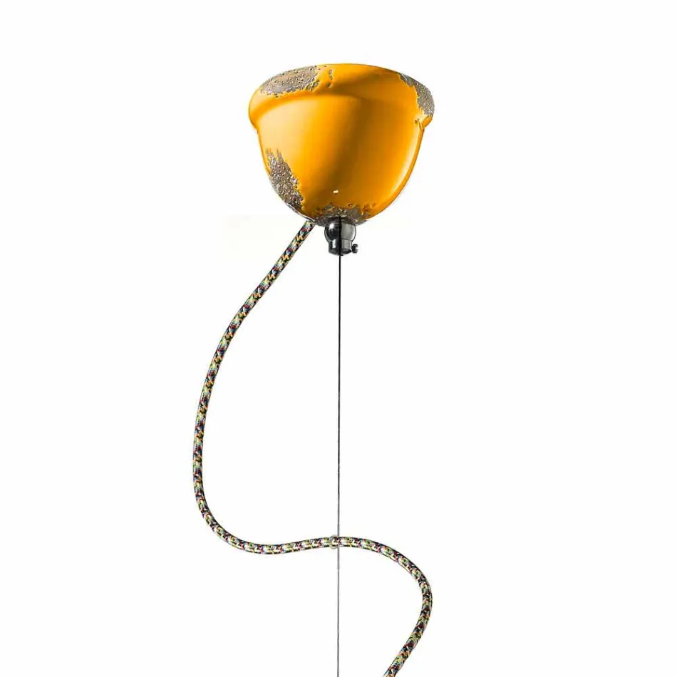 lámpara de estilo retro suspensión hecha Ferroluce Viadurini