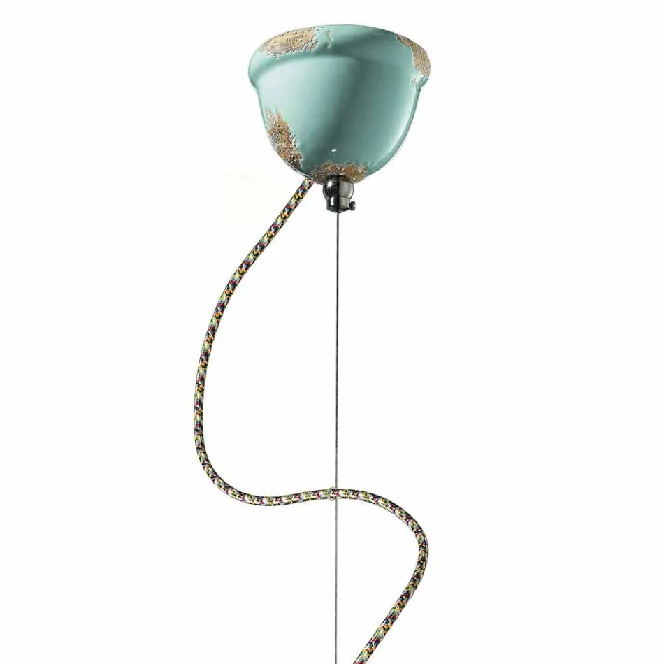 lámpara de estilo retro suspensión hecha Ferroluce Viadurini