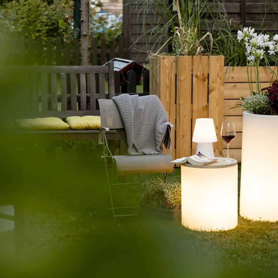 Lámpara de Mesa para Diseño Exterior o Interior con Led, Solar o E27 - Tamburostar Viadurini