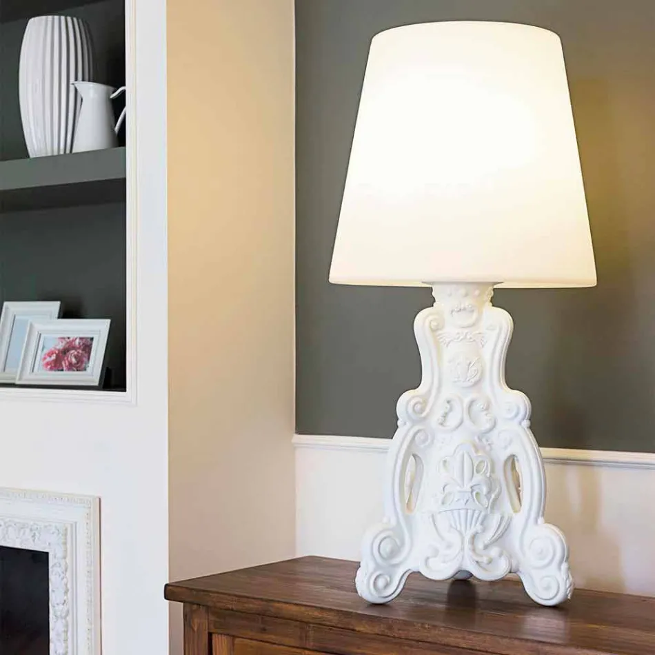 Lámpara de sobremesa de color, diseño moderno de la diapositiva Lady of Love hecha en Italia. Viadurini