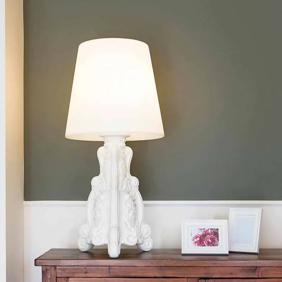 Lámpara de sobremesa de color, diseño moderno de la diapositiva Lady of Love hecha en Italia. Viadurini