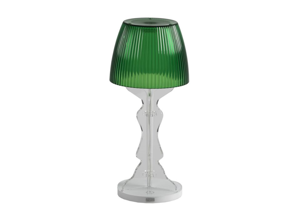 Lámpara de mesa de cristal acrílico con sombrero prismático de colores - Amiglia Viadurini