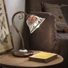 Lámpara de mesa en metal y cerámica hecha a mano con Passanastri - Nápoles Viadurini