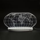 Lámpara de mesa Led Planisphere en cristal acrílico grabado con láser - Rihanna Viadurini