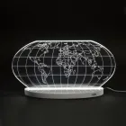Lámpara de mesa Led Planisphere en cristal acrílico grabado con láser - Rihanna Viadurini