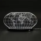 Lámpara de mesa Led Planisphere en cristal acrílico grabado con láser - Rihanna Viadurini