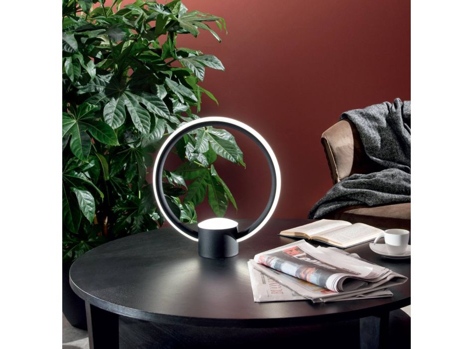Lámpara de mesa LED moderna en metal con difusor de polímero - Lumina Viadurini