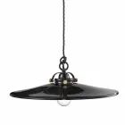 Lámpara de la vendimia pulido suspensión cerámica y los tornillos de oro Betty Viadurini