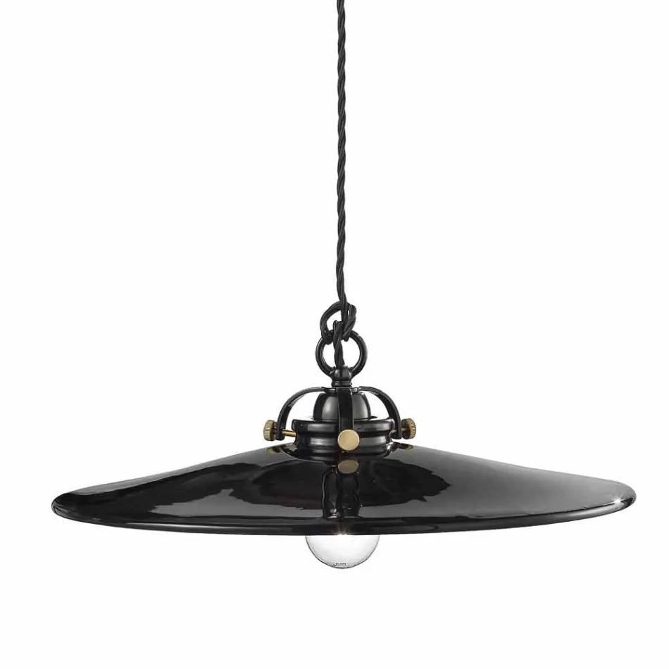 Lámpara de la vendimia pulido suspensión cerámica y los tornillos de oro Betty Viadurini