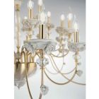 Lámpara de araña clásica de 12 luces en porcelana y vidrio soplado de lujo - Eteria Viadurini