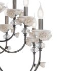 Lámpara de araña clásica de 12 luces en porcelana y vidrio soplado de lujo - Eteria Viadurini
