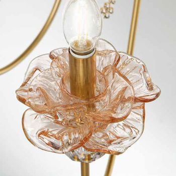 Araña clásica de 12 luces en vidrio, cristal y metal de lujo - Flanders