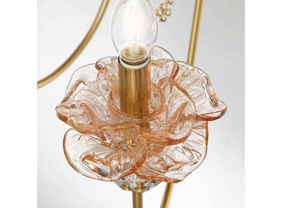 Araña clásica de 12 luces en vidrio, cristal y metal de lujo - Flanders Viadurini