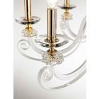 Araña de 12 luces en vidrio soplado y cristal de lujo clásico - Cassea Viadurini