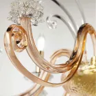 Araña de 12 luces en vidrio soplado y cristal de lujo clásico - Cassea Viadurini