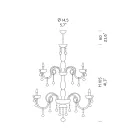 Lámpara de araña de 18 luces en vidrio veneciano y metal clásico - estilo florentino Viadurini