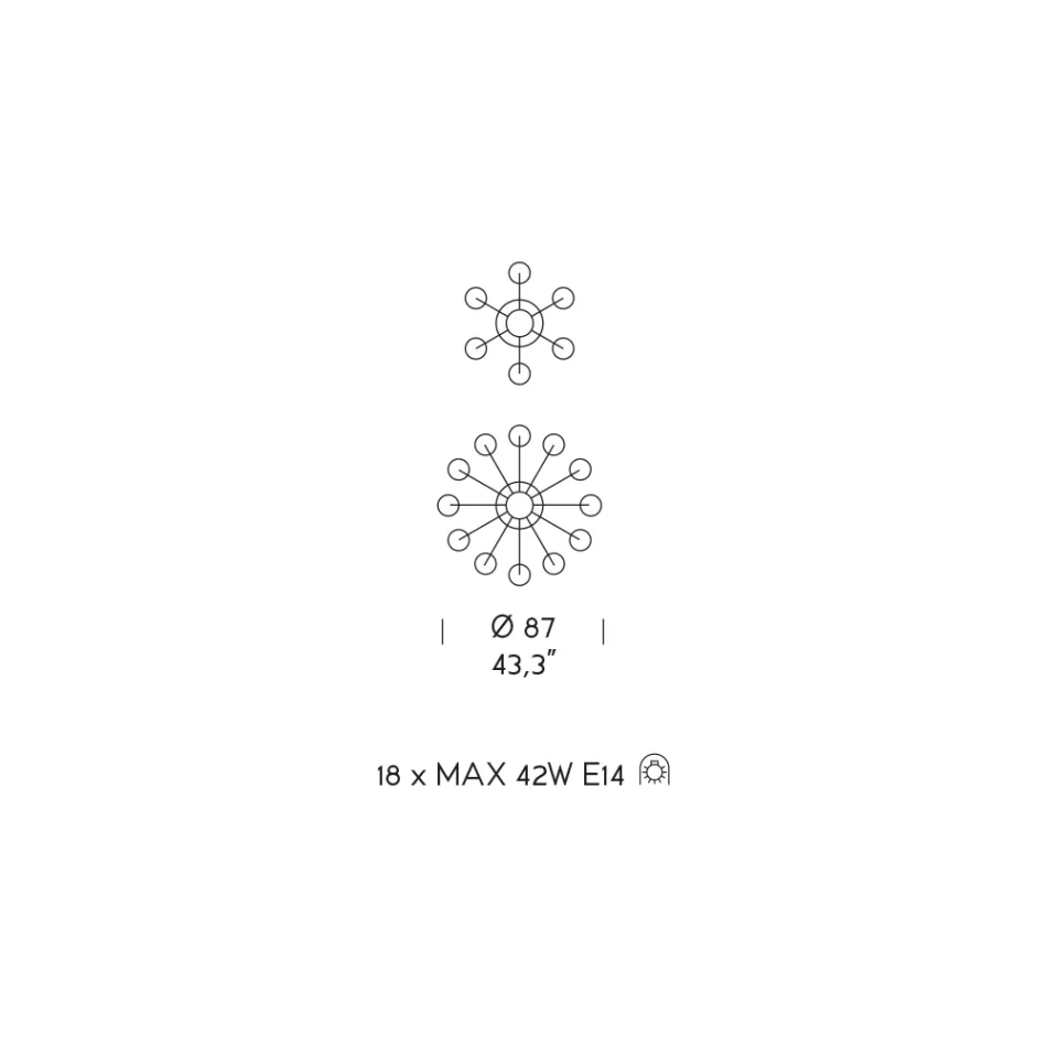 Lámpara de araña de 18 luces en vidrio veneciano y metal clásico - estilo florentino Viadurini