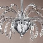 Lámpara de araña 21 luces en vidrio veneciano artesanal y metal - Jason Viadurini