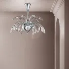 Lámpara de araña 21 luces en vidrio veneciano artesanal y metal - Jason Viadurini